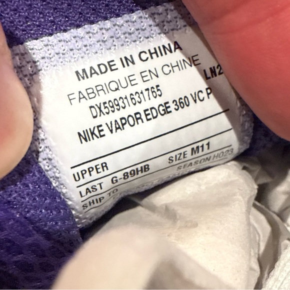 Size 11 Nike Vapor Edge 360 VC Carbon LSU Tigers PE Football Cleats - SAMPLE main image 4